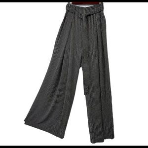 Zara Black/ White Polkadot Wide Leg Pants Size M